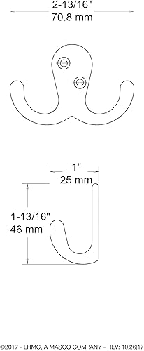 Miniatura 6 de Liberty Hardware B46114Q-SN-C5 - Gancho para bata de doble punta, níquel satinado (paquete de 2)