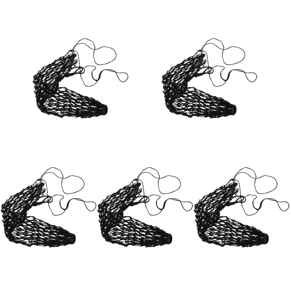 BESPORTBLE 5 Piezas Bolsas de heno comedero caballo colgante de red para alimentación de cabras juguete red de heno hámster cerdos bolsa multifunción contenedor de almacenamiento nylon Black