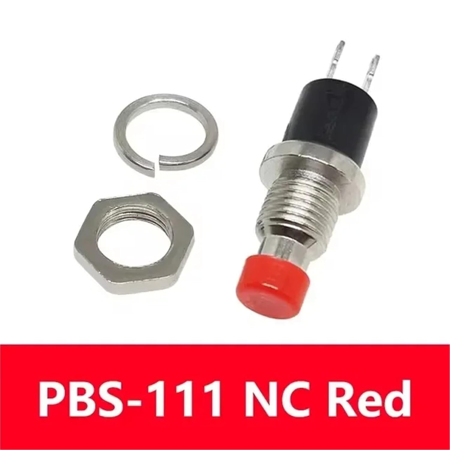 7MM Push Button Switch Momentary PBS-110 Normally Open NO NC Press The Reset ON Off 5/20Pcs(PBS-111 NC Red,20pcs)