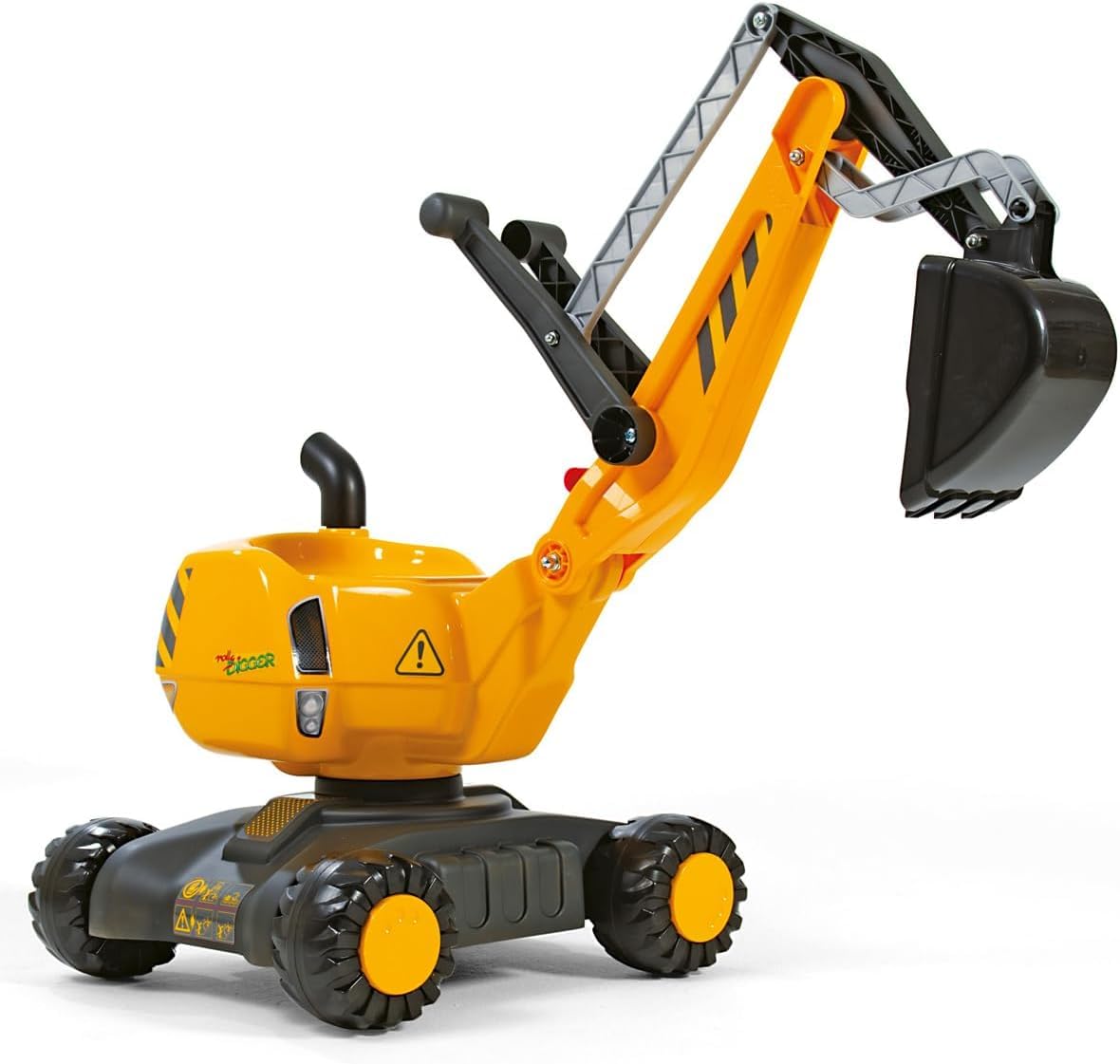 Rolly Toys Baustellenset mit rollyDigger und Sicherheits-Zubehör (Set mit Bagger, 3 Leitbaken, 4 Pylonen & Blinklicht, drehbar, ab 3 Jahren) 421220