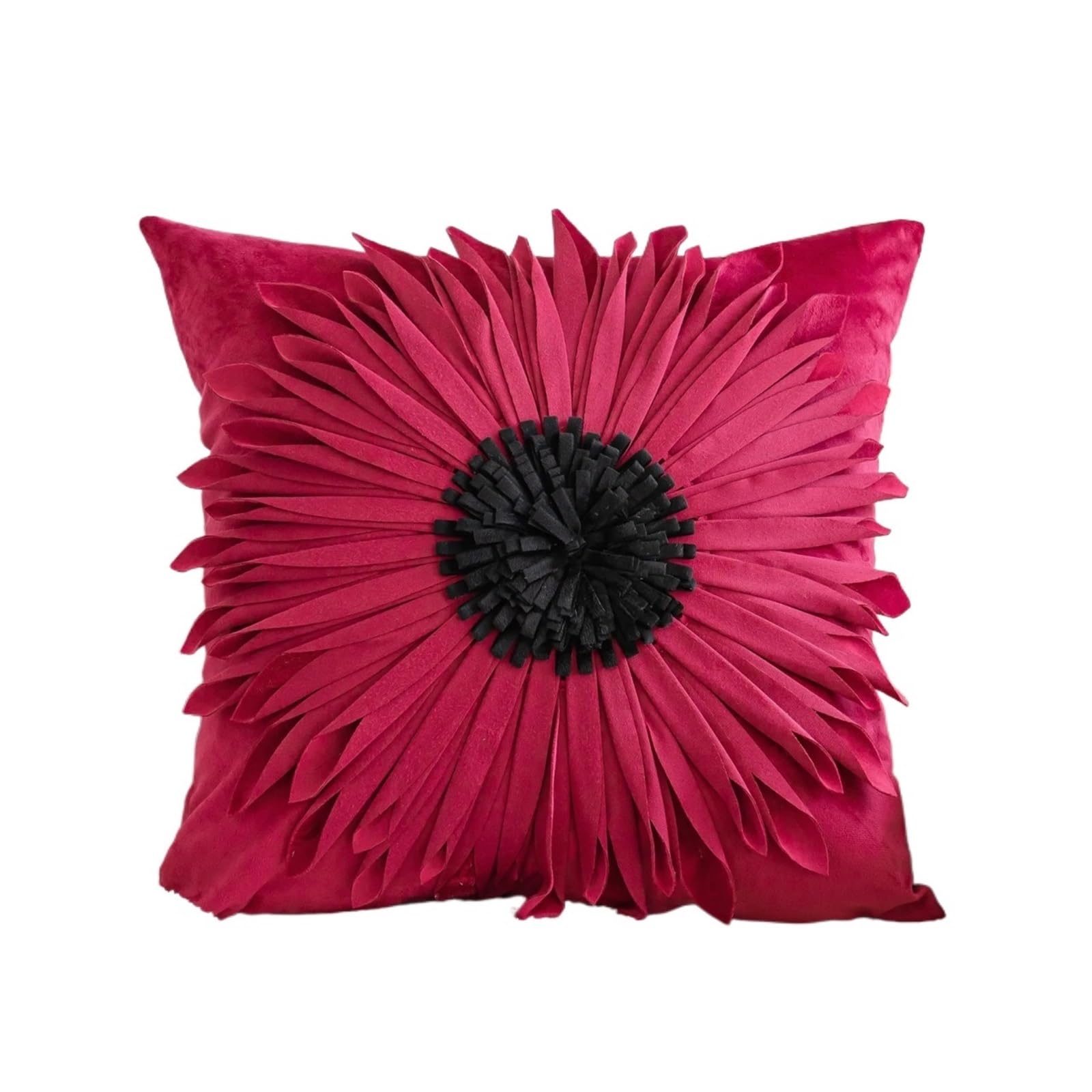 LCKKJHG Red Rose Sofa Pillowcase Living Room Pillow Cover Flower Splicing Bedroom Bedside Round Sunflower Cushion(Rose 01)