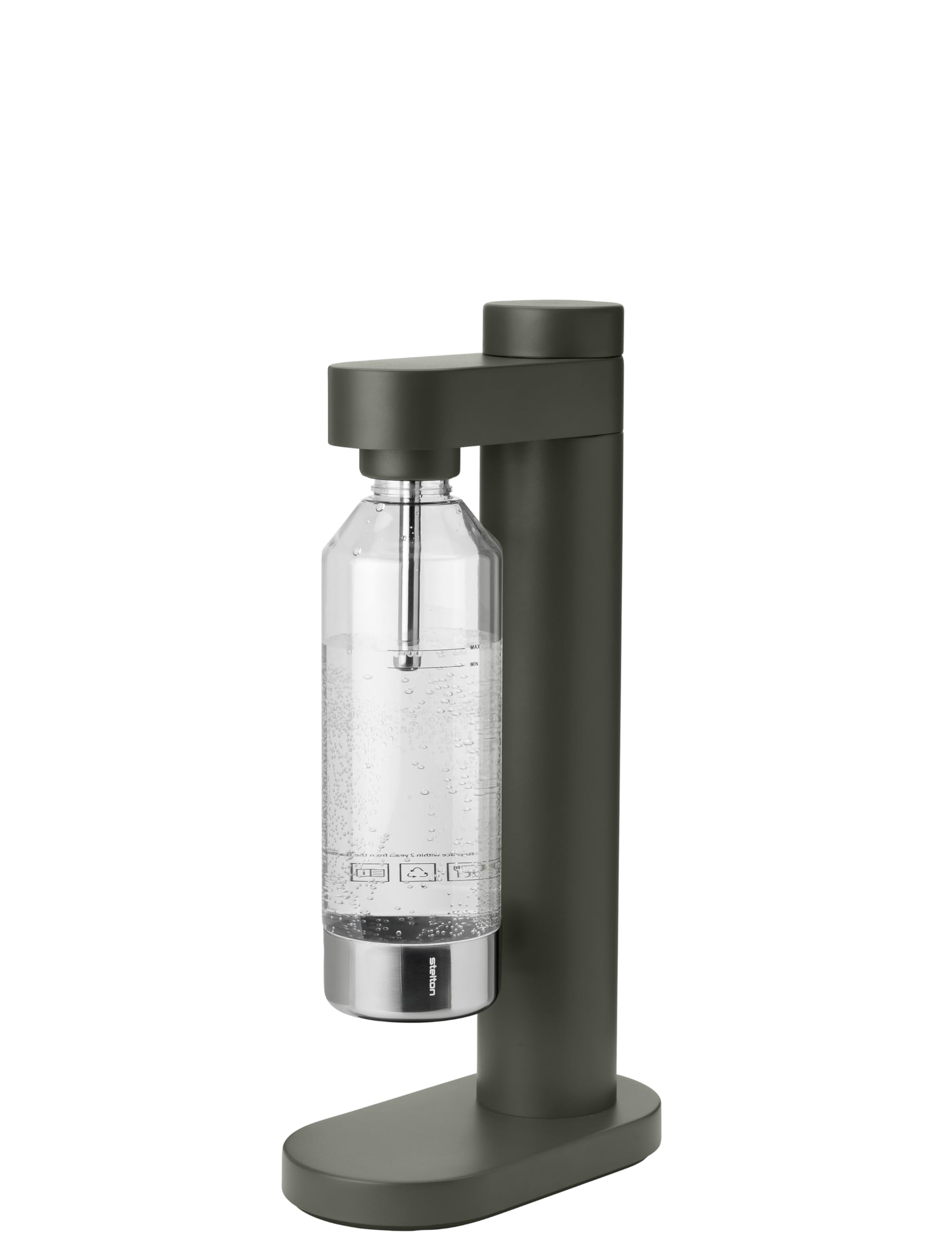 Stelton Brus - Aeratore d'acqua con bottiglia, carbonatore premium per acqua con CO2 – Foresta regolabile – Design scandinavo, Dark Forest