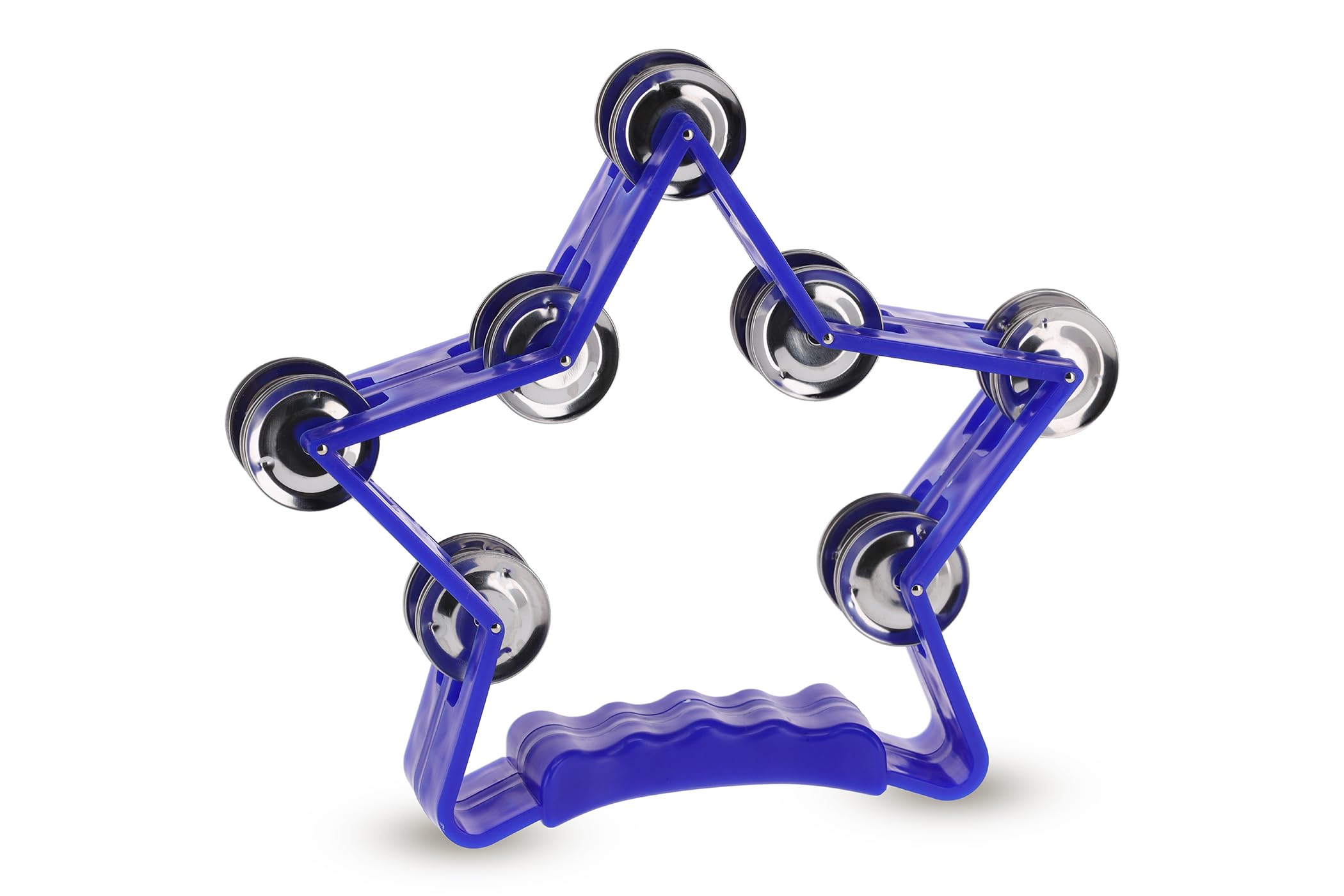 GEWA jingle wreath Star - 14-works of chrome-plated jingles - double row - color blue, 14 jingles
