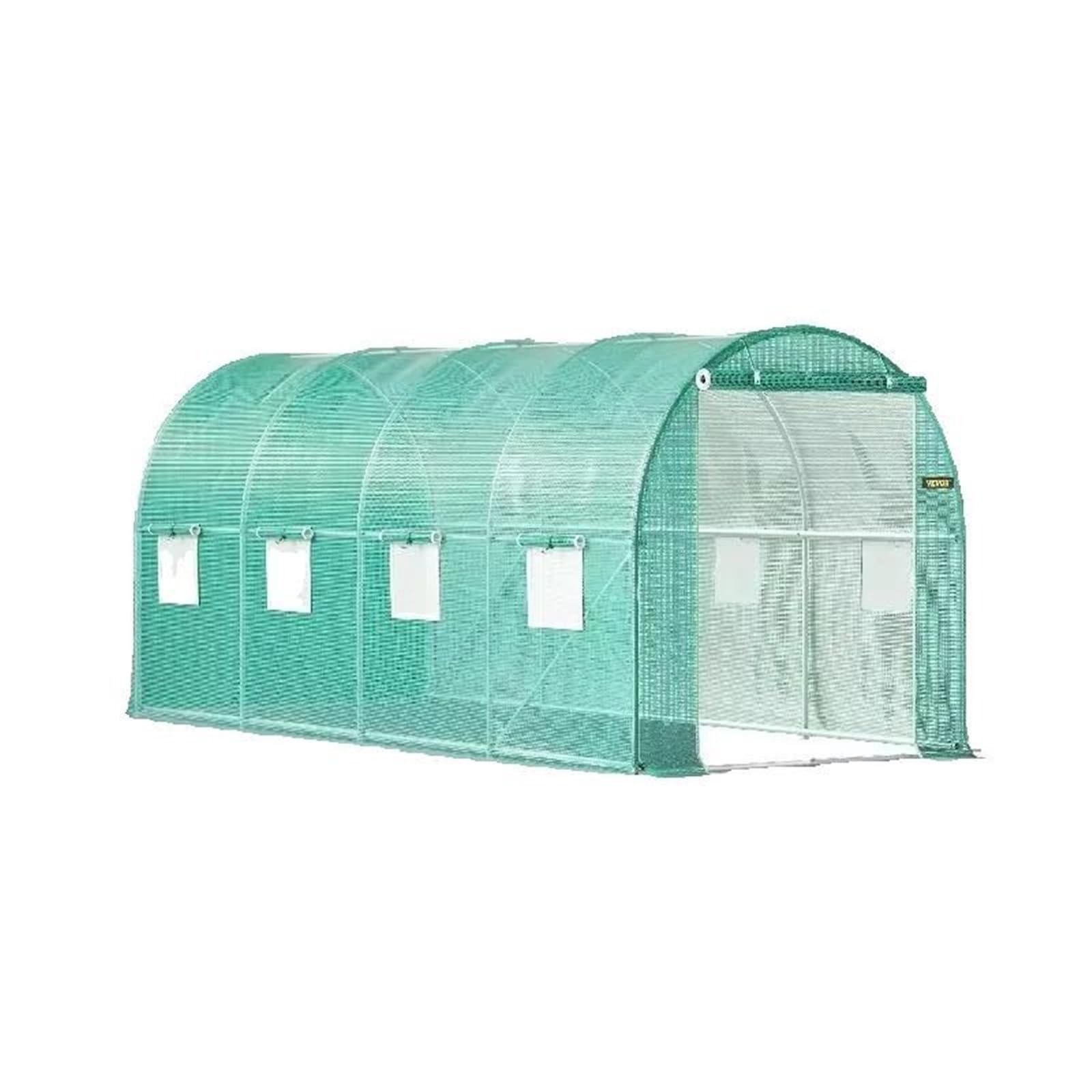 GewäChshaus Treibhaus Tomatenhaus Begehbares Tunnelgewächshaus, verzinkter Rahmen und wasserdichte Abdeckung, 20 x 10 x 7 Fuß, Gewächshäuser und Frühbeete
