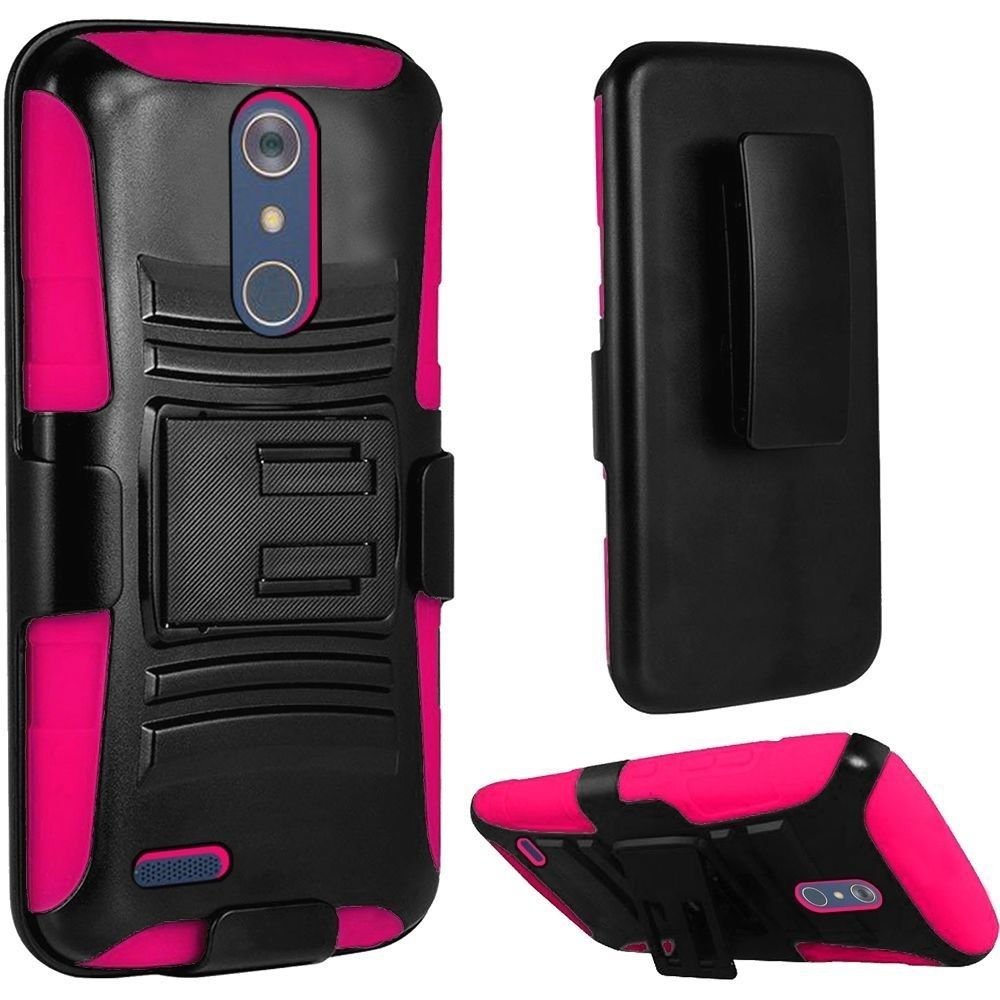 Leather Belt Phone Pouch Case For ZTE Blade X, Max 3, Spark, Max XL, X Max - Black