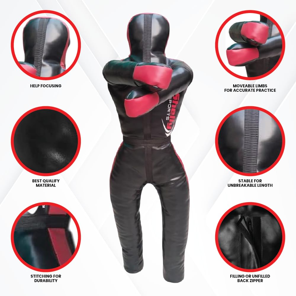 Shelly - Manichino per arti marziali miste per adulti, per BJJ Judo Wrestling, posizione in piedi, brasiliano, JIU Jitsu, MMA, sparring, autodifesa, allenamento MMA, non riempito, 170 cm