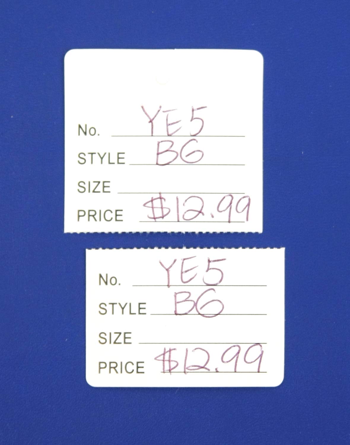 1000 Yellow Price Tags With Stubs - Unstrung Receipt Tags For Retail