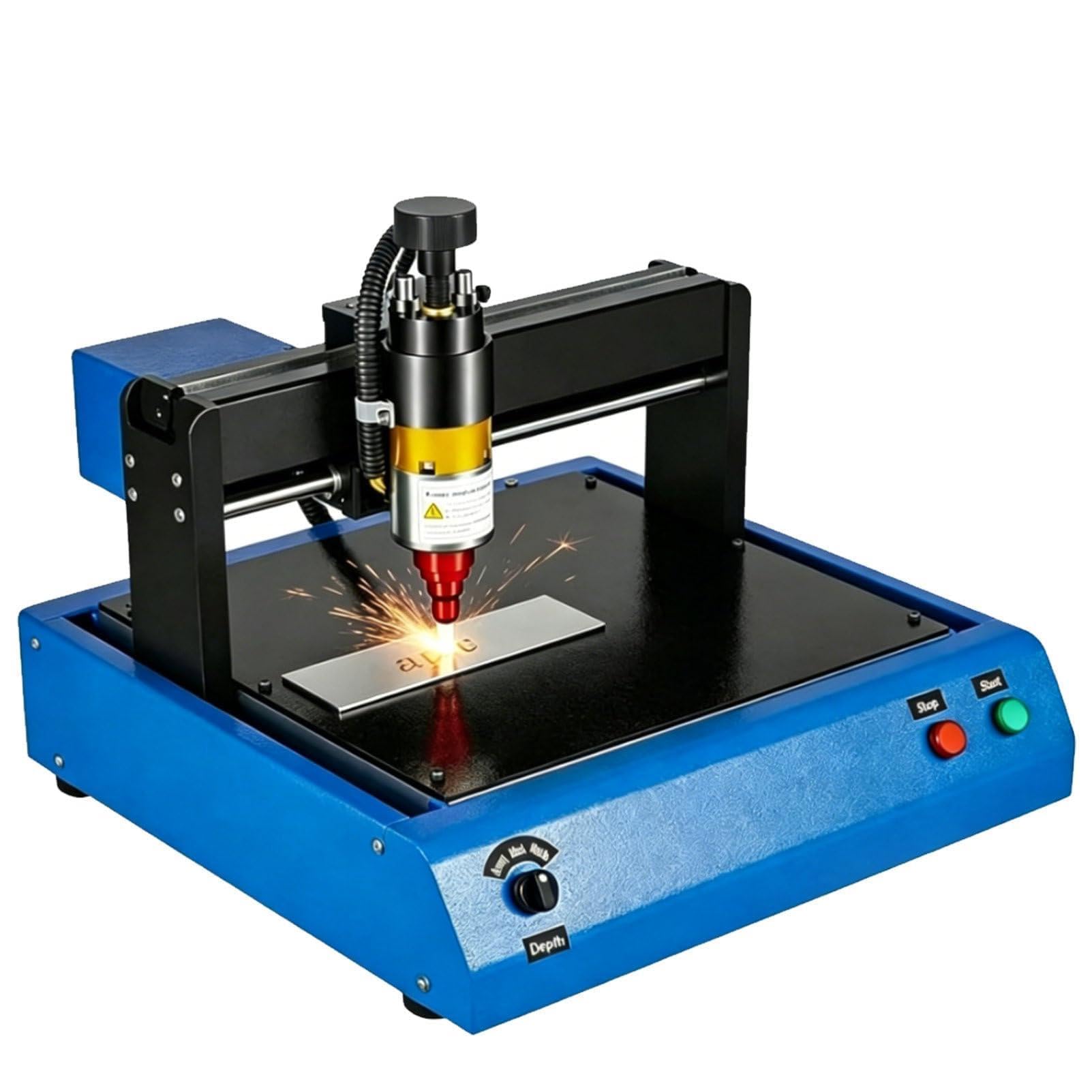 Pvxa Desktop Nameplate Tag Marking Tool, 400W Electric Metal Marking Machine, Marking Speed 50mm/s, for Metal Nameplate Tag Marking 300 * 200mm