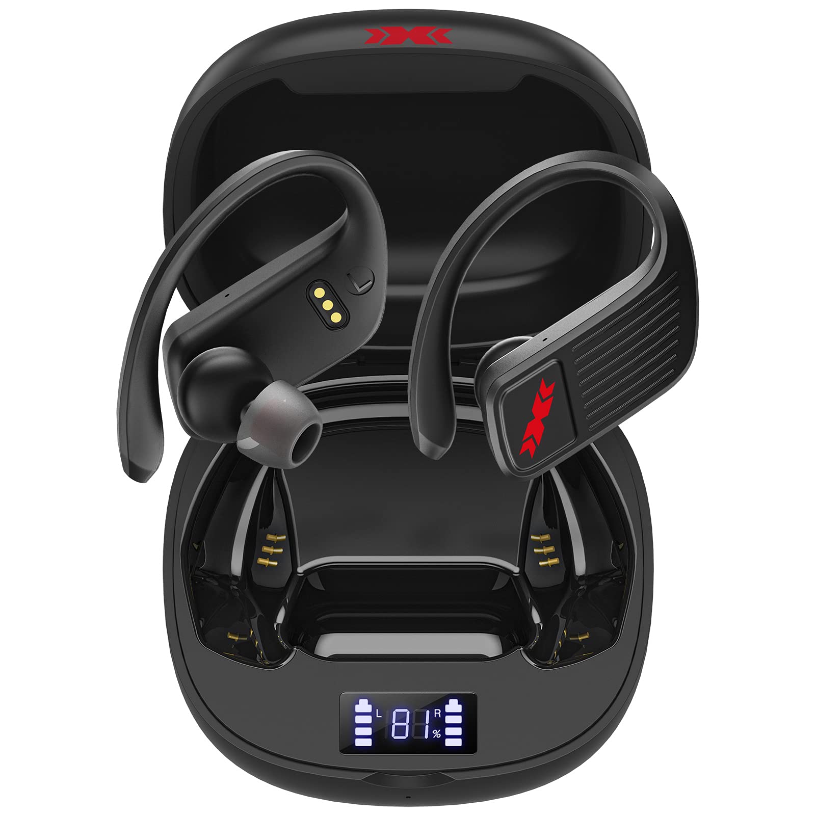Bluetooth Headphones, Wireless Earbuds with Charging Case Digital LED Intelligence Display Bluetooth Earphones IPX6 Blueto...