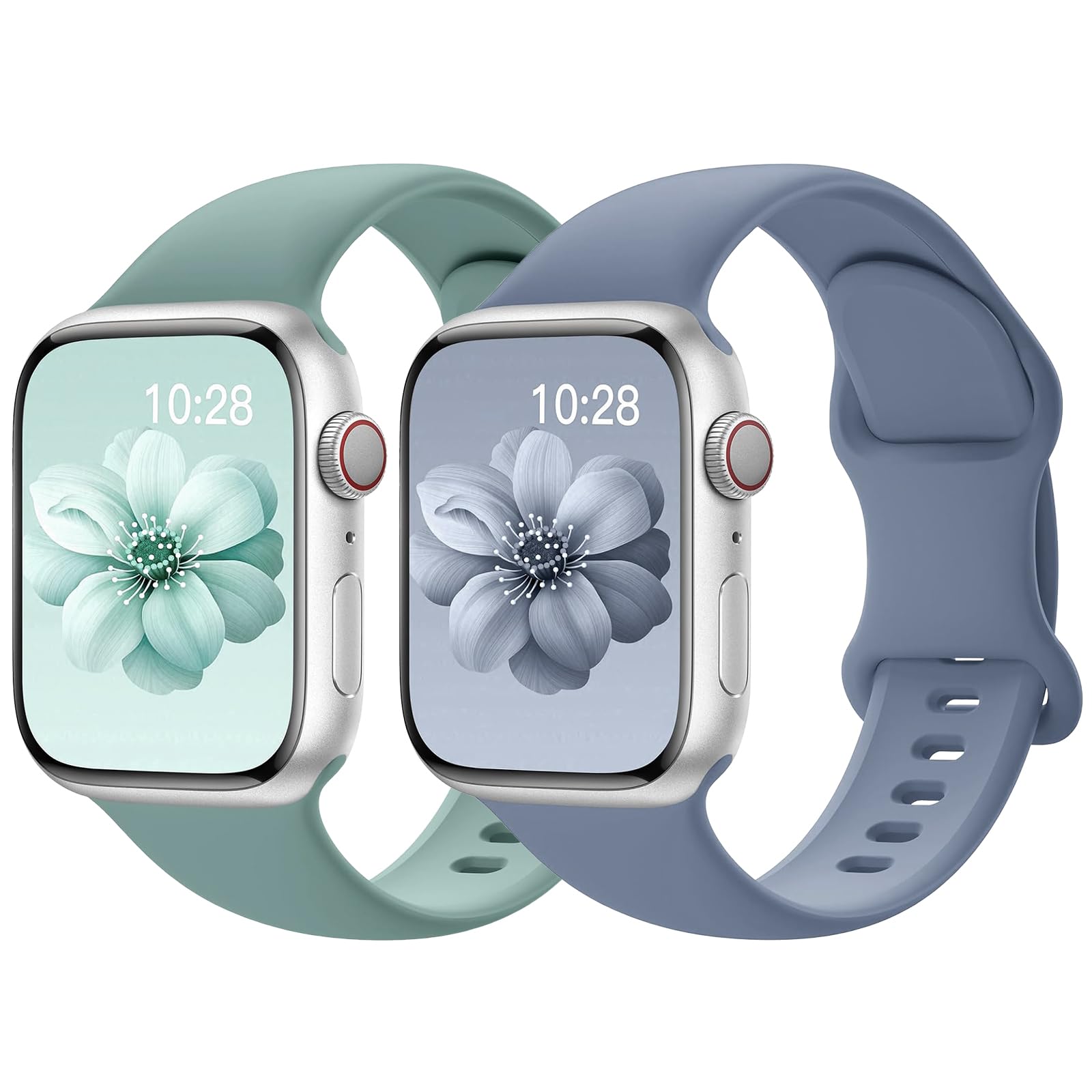 Yoohoo Kompatibel mit Apple Watch Armband 40mm 41mm 42mm 46mm 45mm 44mm 38mm 49mm,Silikon Sport Ersatz Armbänder Kompatibel mit iWatch SE3/2/1 Series 11 10 9 8 7 6 5 4 Ultra 3 2 1 Damen Herren