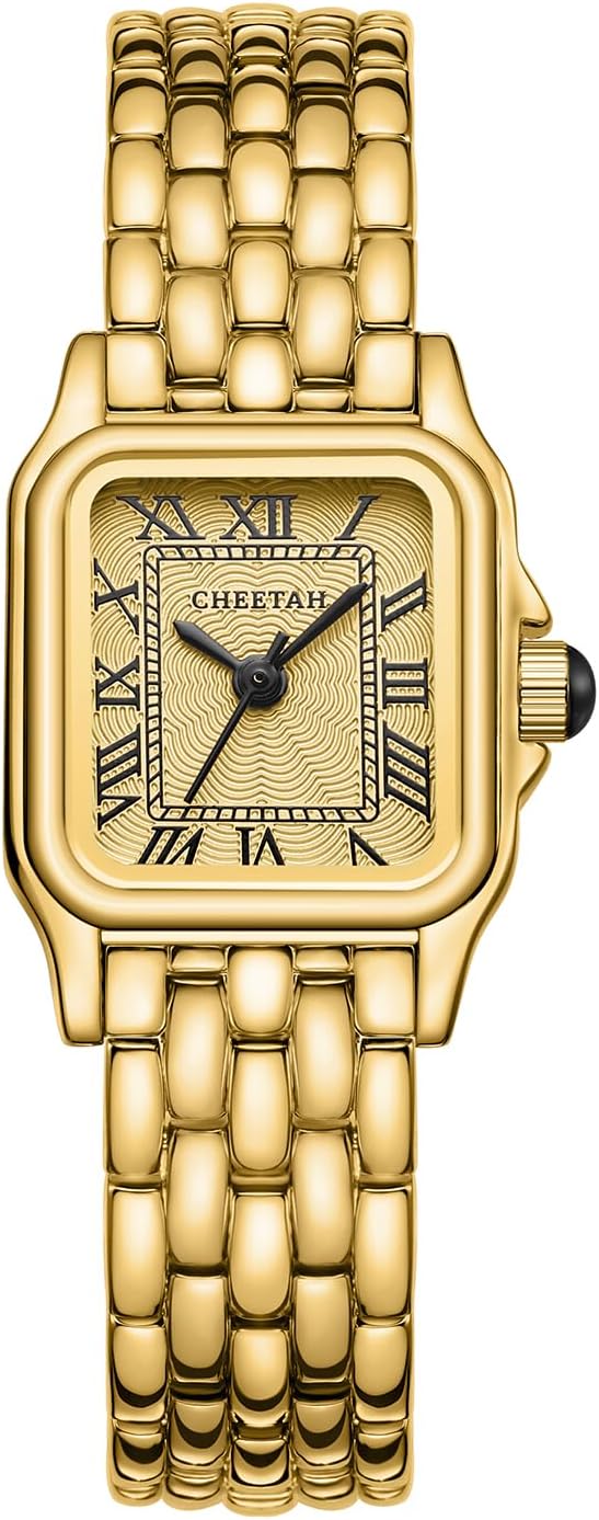 Small Ladies Watches for Women Analogue Quartz Womens Watch with Vintage Bracelet, Rectangular Case Roman Dial Digital Waterproof Wrist Watch for Women Girls