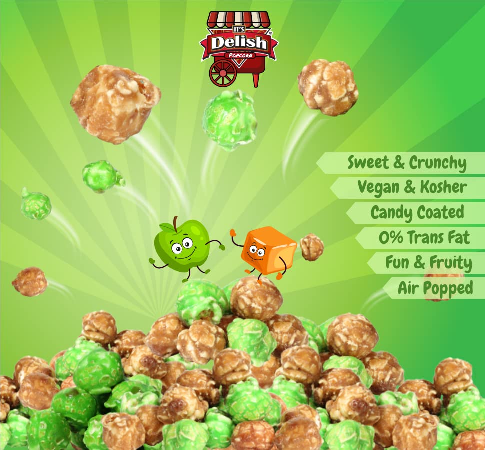 Miniatura 2 de Mezcla gourmet de palomitas de maíz de manzana caramelo de It's Delish, bolsa a granel de 2 libras  Aperitivo de maíz carmel glaseado dulce y