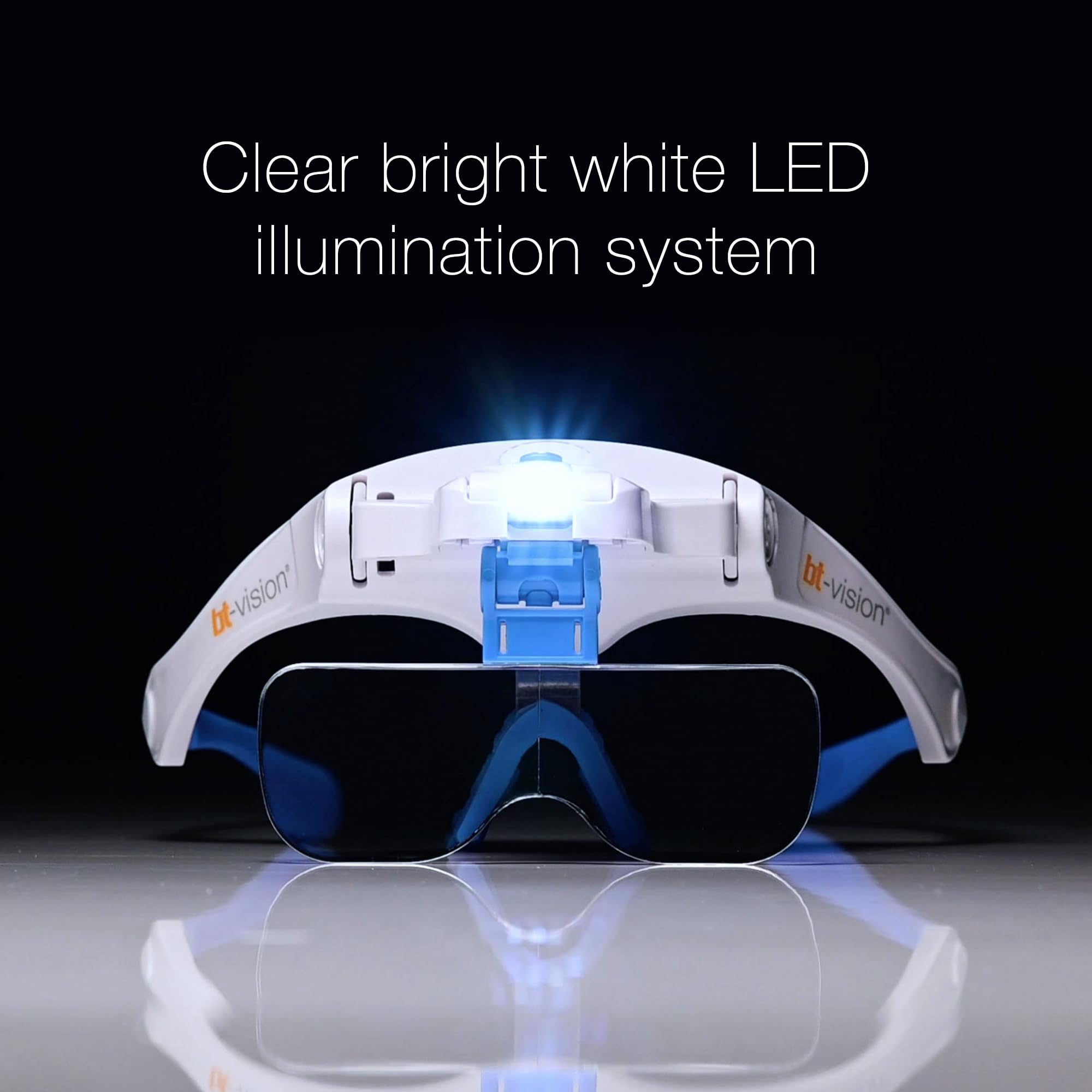 Bio-Therapeutic bt-Vision 2.0 hellweiße LED-Kopflupe, 5 abnehmbare Linsen, 1 x 3,5 x, abnehmbares Kopfband, Lupe für Enge Arbeiten, entworfen in Seattle