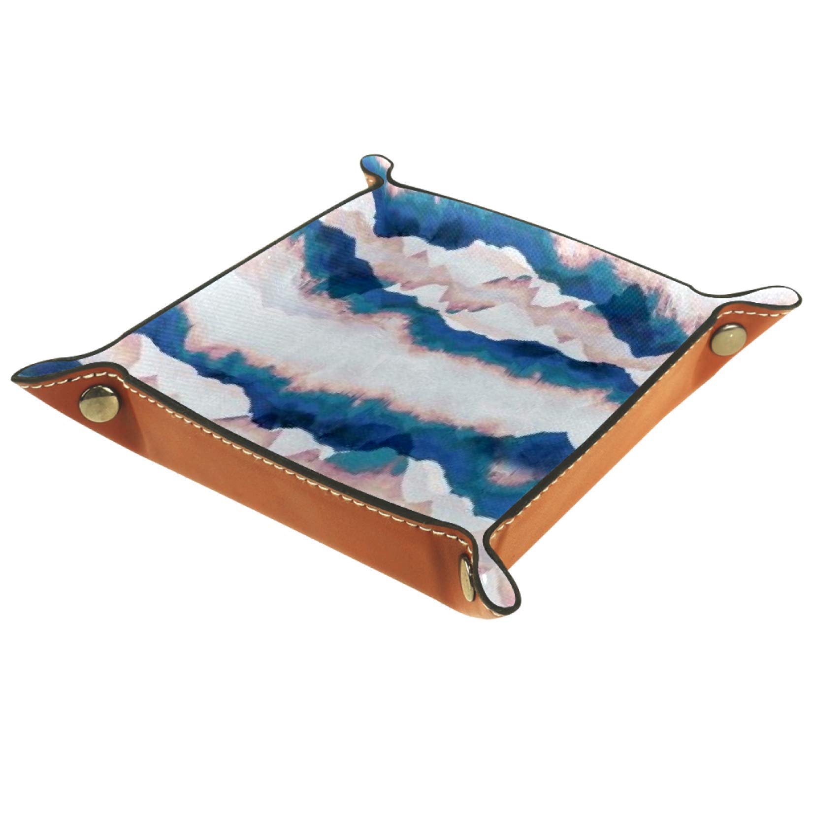 AISSO Yunshan Chaos Leather Valet Tray Organizer for Wallets Watches Keys Coins Cell Phones and Office Equipment