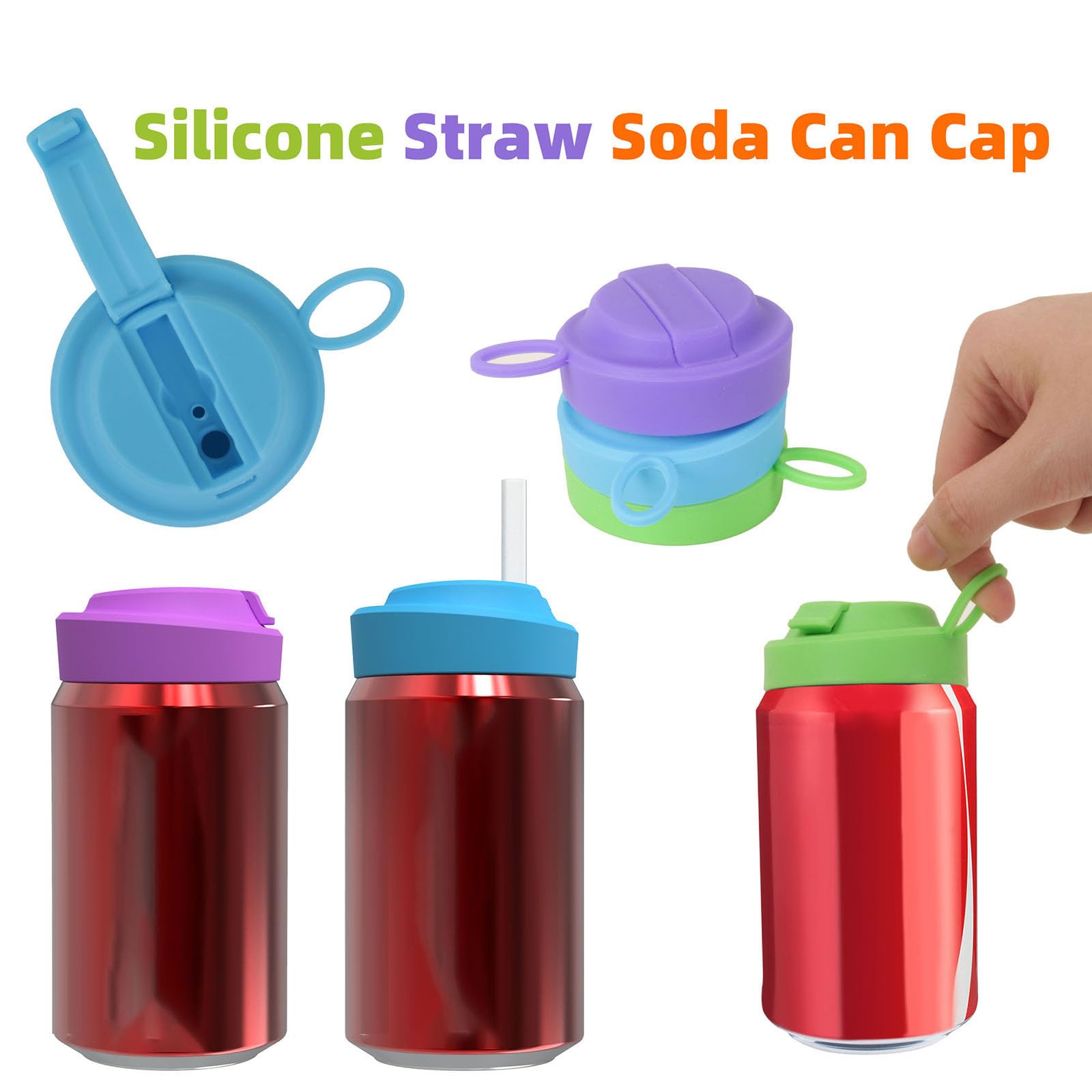 Tapa De Silicona Para Latas TOWARDSNAN - Con Pajita, Sellado Antiderrames, Para Refrescos, Cerveza Y Jugos