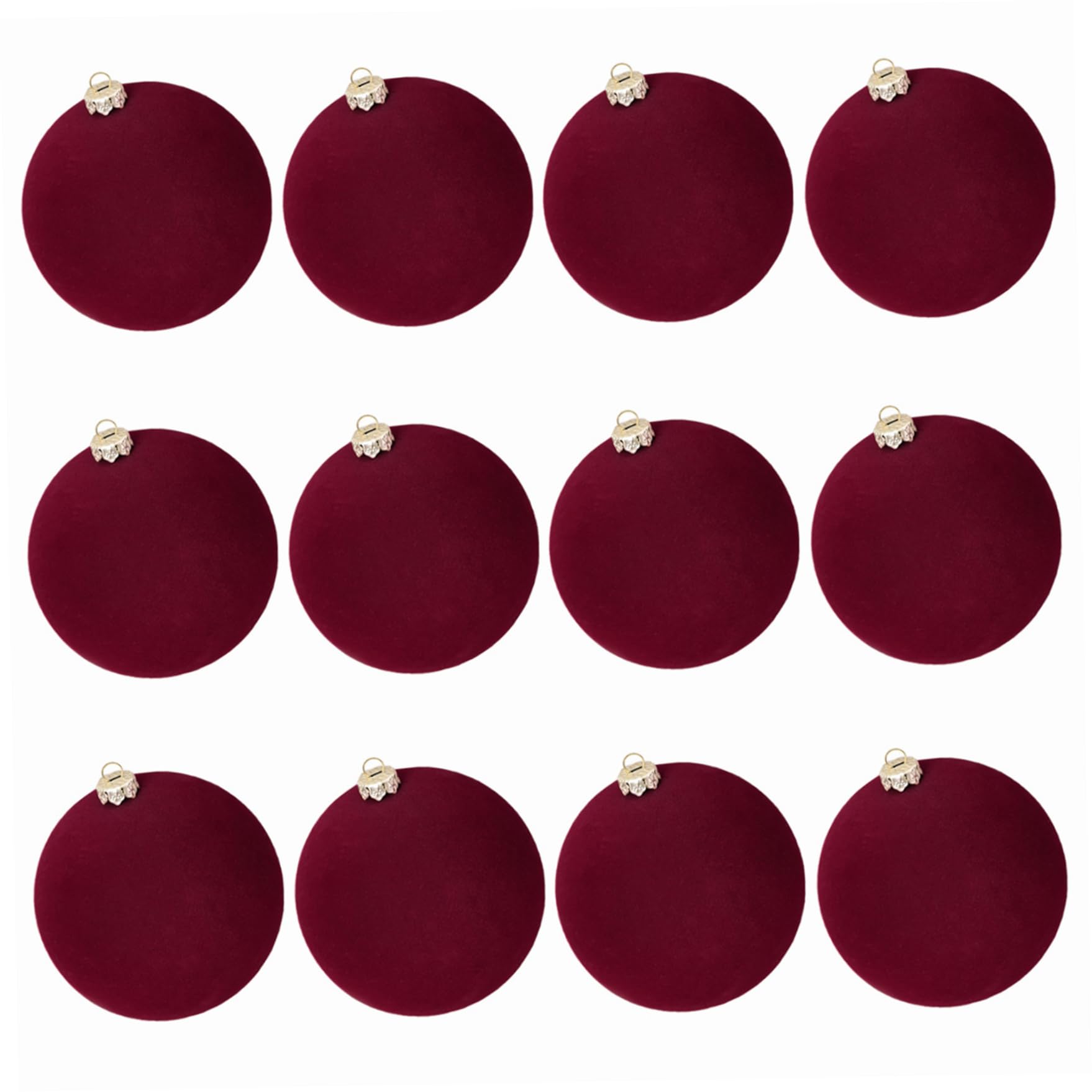 Boules de Noël en velours rouge vin floqué | Décoration haut de gamme