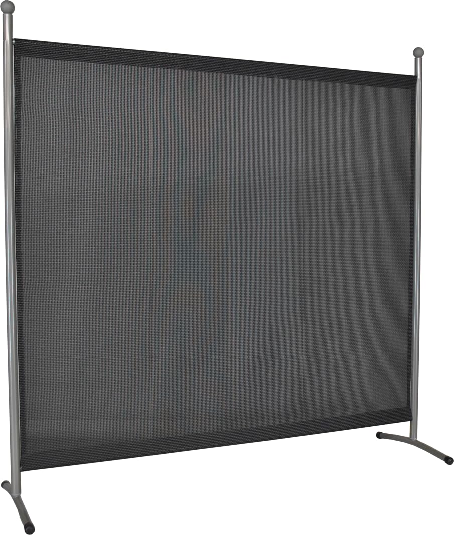ANGERER Stellwand 178 x 178 cm, dunkelgrau | Raumteiler, Raumtrenner, für Schatten auf Balkon, Bezug aus wetterfestem Textilene-Gewebe, Made in Germany