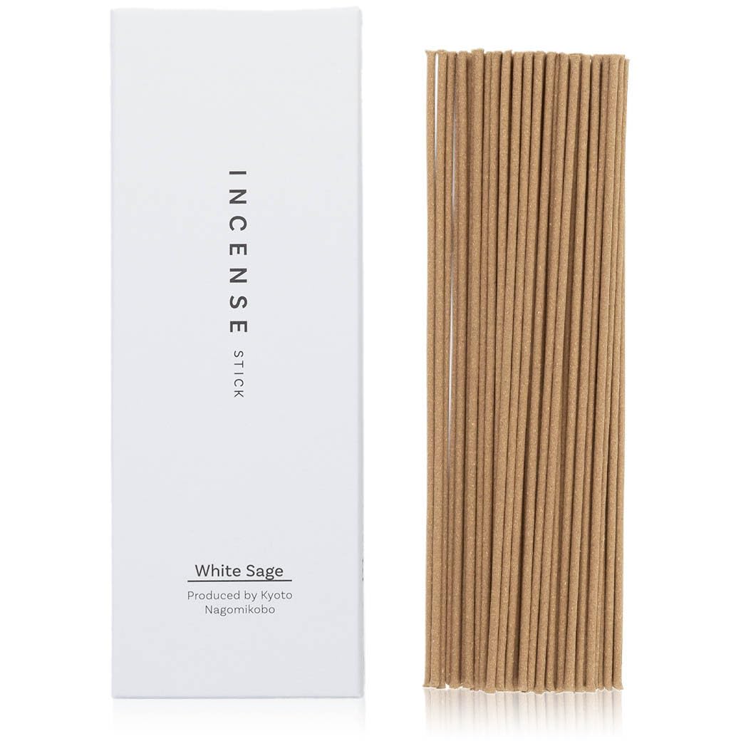 Kyoto White Sage Incense Sticks - Japanese Aroma, Ideal for Relaxation & Meditation, Approx. 60 Sticks (0.044 Pounds) - Premium Quality Incense for Spiritual & Home Use Nagomikobo