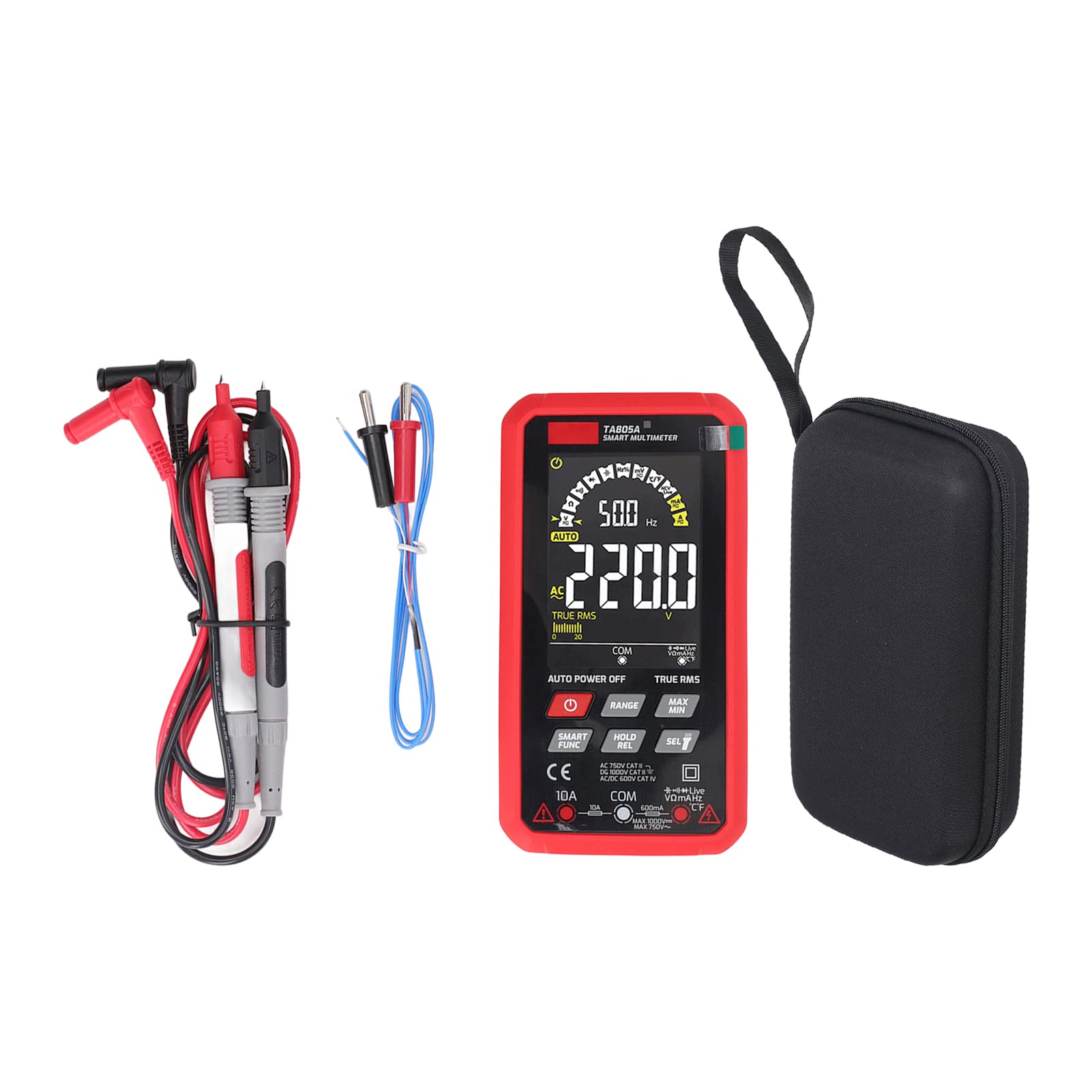 Multimetro Digitale Tester Automatico di Resistenza Tensione Corrente Ad Alta Precisione per Elettricisti Materiale ABS Rosso