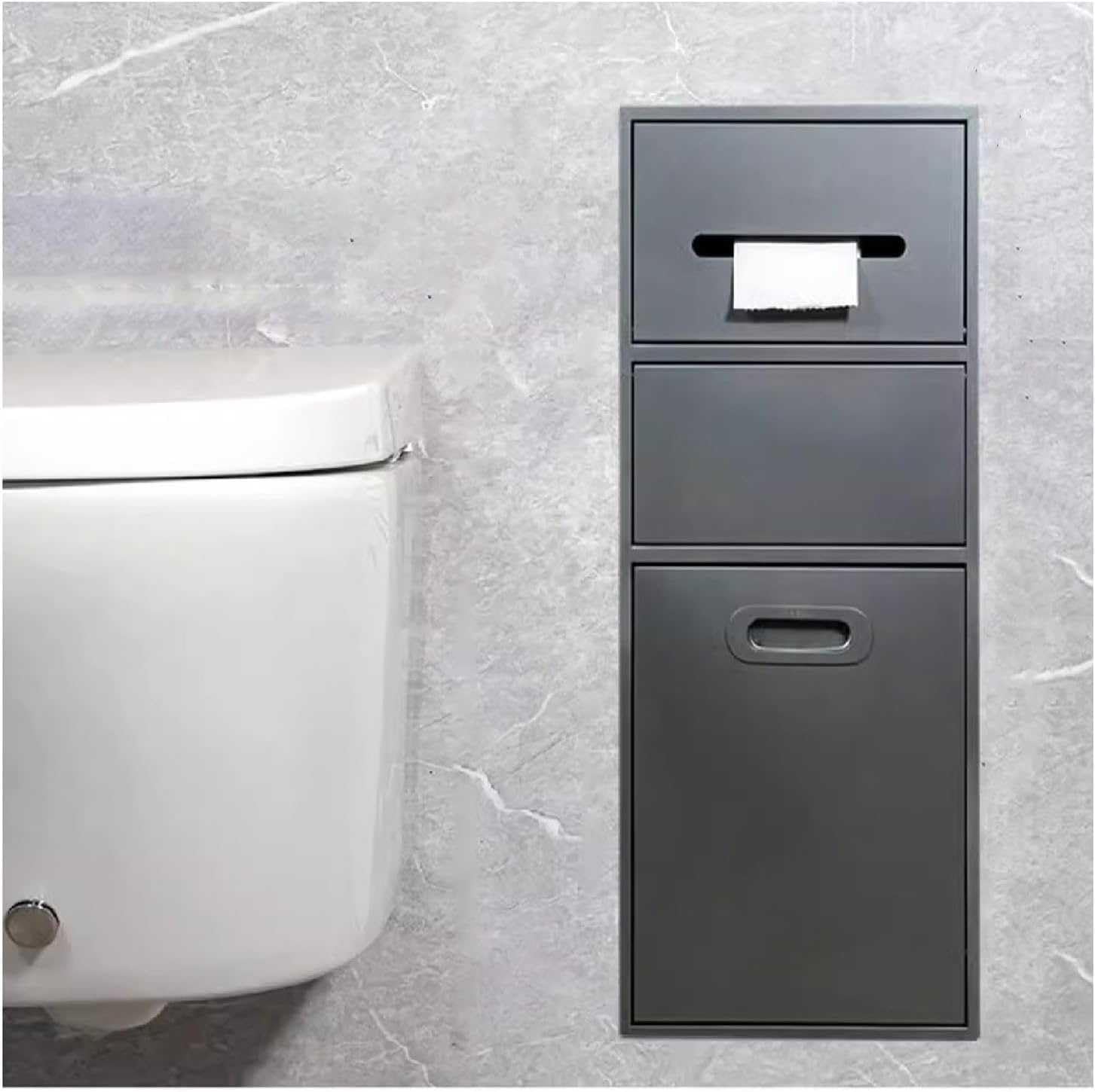 QUSYZD Organisateur de Douche de Niche de Salle de bain en Acier inoxydable avec ALC?ve intégrée, étagère de Rangement encastrée Pour Cuisine, Salon,Gray-A
