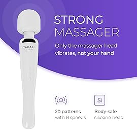 Yarosi Cordless Curve Therapeutic Device - 8 Powerful Speeds and 20 Patterns - for Muscle Aches and Sports Recovery - Rechargeable - Travel Friendly - White