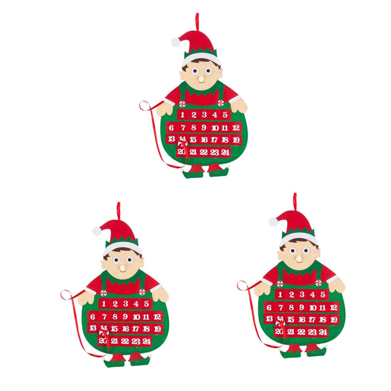 Cabilock 3 Stück Festlicher Adventskalender Countdown Hängende Dekorationen Kreativer Weihnachtsschmuck