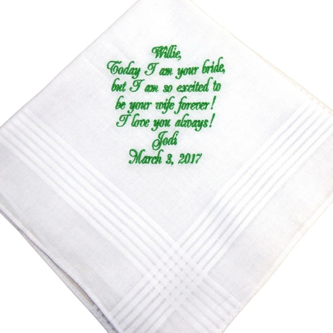 Groom Handkerchief Gift From Bride to Groom