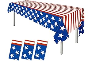 Esjay 4th of July Table Decorations, 3 Pack Fourth of July Tablecloth