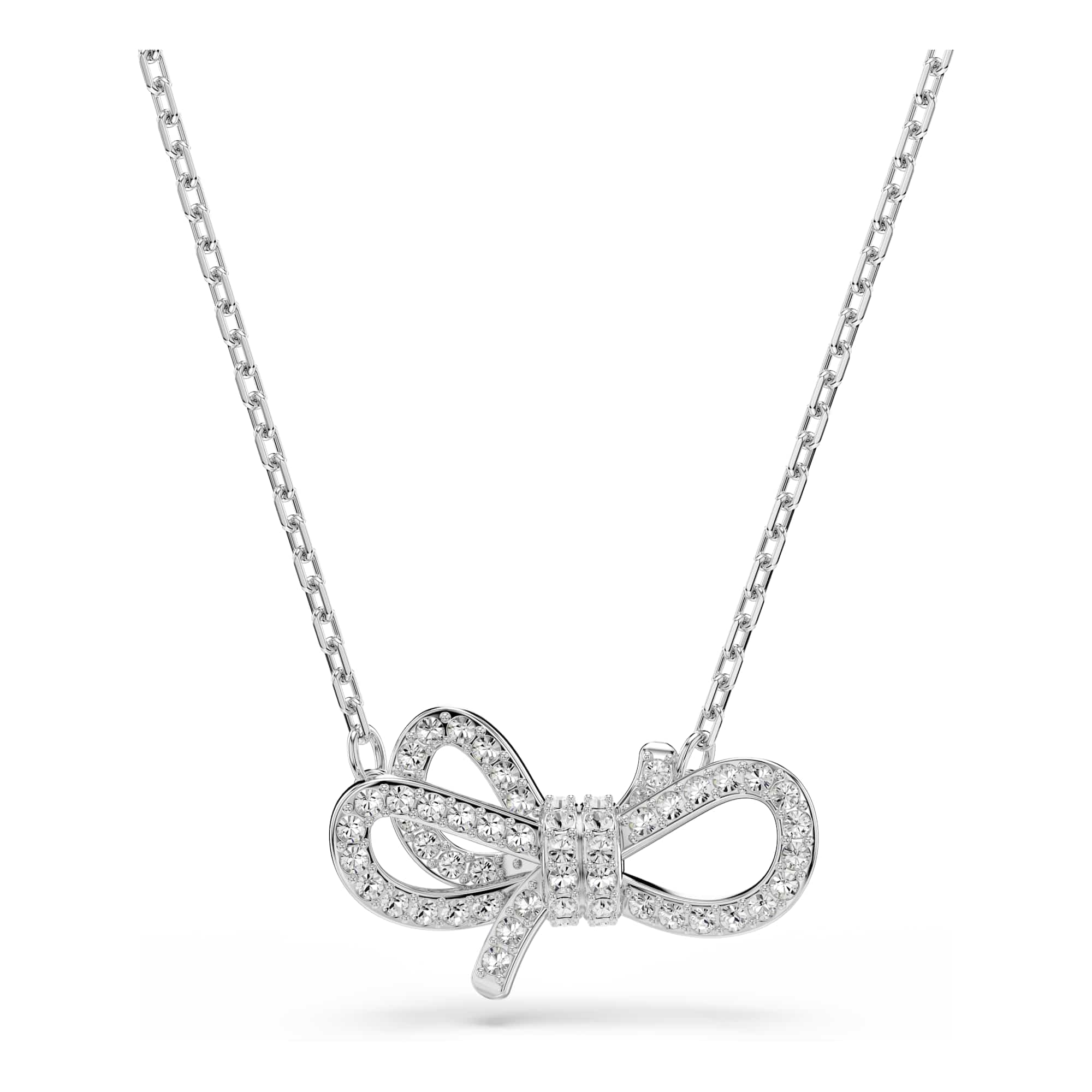 Swarovski Lifelong Collezione, Pavé, Fiocco, Bianco, Placcato rodio