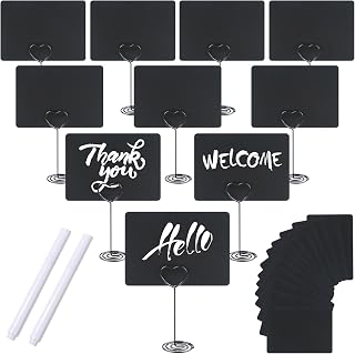 48PCS Mini Chalkboard Signs,4"x3" Black Small Chalkboard with Metal Stand Chalk Tabletop Label Blackboard Sign Price Food Tags Labels for Party Buffet Bakery