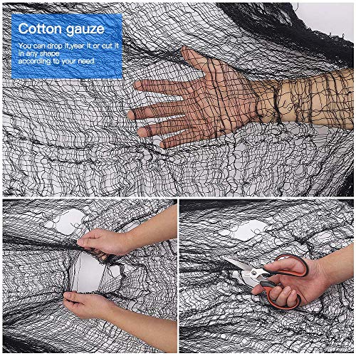 Halloween Creepy Cloth Giant (80 x 400 in.) Scary Gauze Cloth Spooky Halloween Decorations Party Supplies Decor Outdoor Yard Home Wall Haunted House Doorways Patio Garden Black3