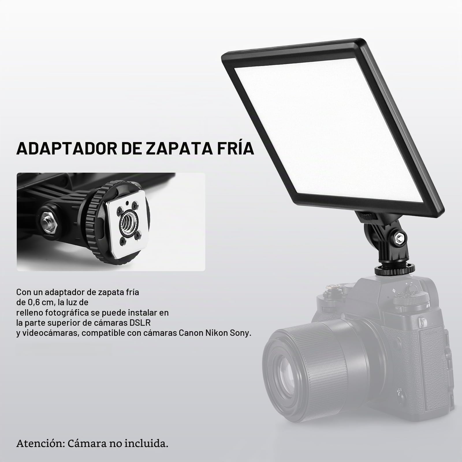 NEEWER Panel de luz LED de Video de 9 Pulgadas, cámara DSLR Regulable con Mini trípode, batería de 4000 mAh, Puertos USB Tipo C, 3200 K ~ 5600 K CRI95+ 600 Lux para fotografía, grabación de Video,