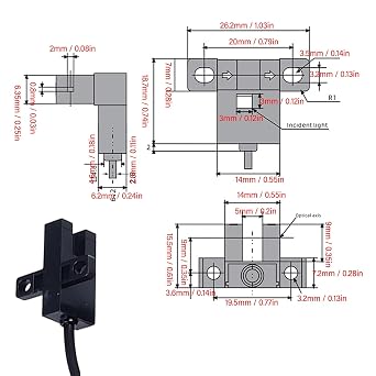 5Pcs Photoelectric Switch Sensor U Shaped Slot Type Photoelectric Optical Sensor Switch NPN Photoelectric Switch Control Switch DC524V