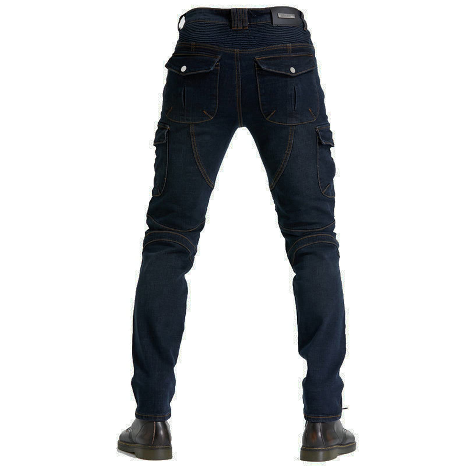 Pantaloni da Moto da Uomo,Moto Biker Jeans Pantaloni Protezione Armature Motorcycle Pants da Ciclismo,Impermeabili Cargo Pantaloni da Corsa (Blu,XS)