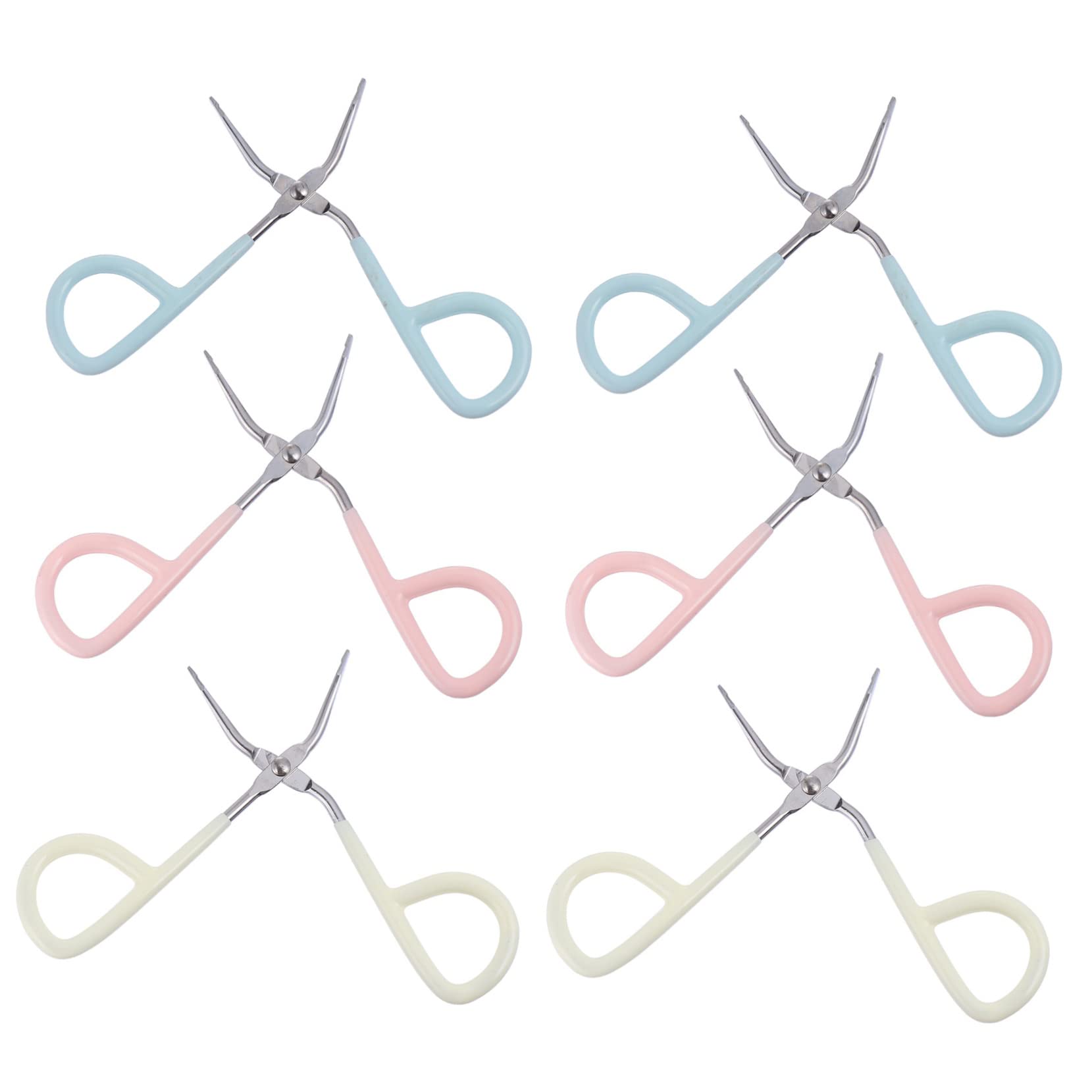 ARTSEWPLY 6Pcs Stainless Steel Scissors Shaped Eyebrow Tweezers for Professional Makeup and Beauty Care Cosmetic Tool for Eyebrow Grooming and Eyelash Precision Trimming