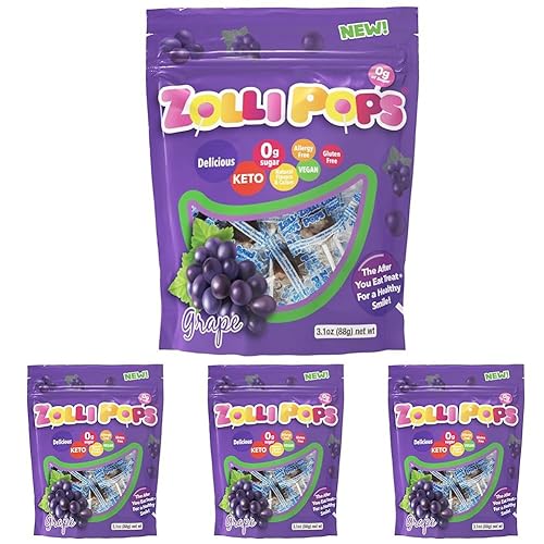 Vista 25 de Zollipops Clean Teeth Pops - Caramelos sin azúcar con xilitol, paletas sin colorantes, aptos para dieta cetogénica y diabética, golosinas aprobadas
