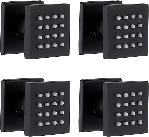 Miniatura 55 de HOMEDEC - Paquete de 6 chorros redondos de latón cepillado para masajes cuadrados de 2 pulgadas