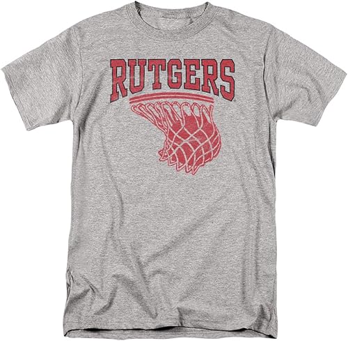Rutgers University Camiseta unisex para adultos con aro de baloncesto oficial