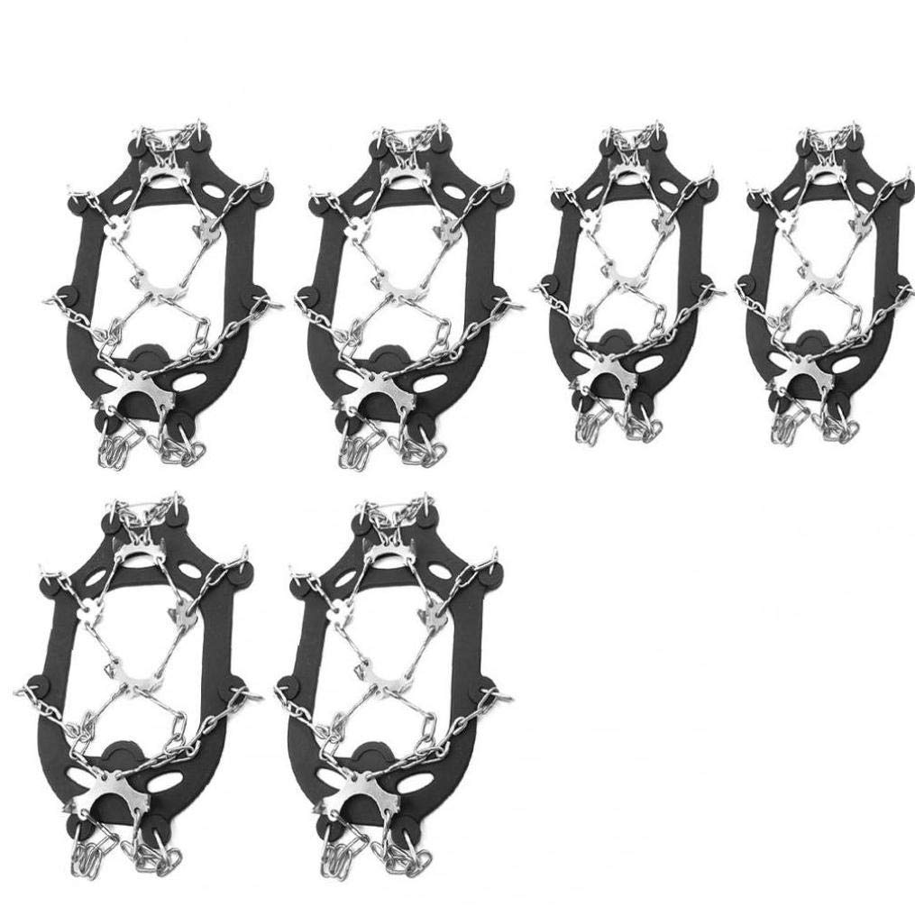 Traktion Schneegriffe Eisgriff Steigeisen Anti Slip 23 Spikes zum Wandern Angeln Gehen Klettern Bergsteigen Schwarz 2St