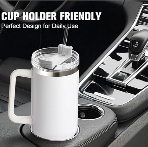 Miniatura 4 de s'shimmer Vaso de acero inoxidable de 40 onzas con aislamiento al vacío con tapa y popote para agua, batidos y más, té helado o café, vaso de regalo
