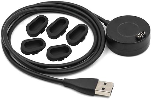 SplenSun Base de repuesto para cargador USB 1 paquete y tapones de polvo de puerto de carga paquete de 5 para Garmin Fenix 5 6 7 SeriesForerunner 45