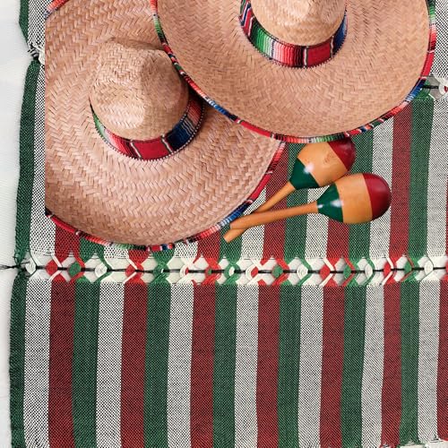 Mexican Handmade Fiesta Rebozo Shawl – Traditional Women’s Chal – Cinco de Mayo Outfit – Colorful Mexican Table Runner for Home, Wedding, Party & Fiesta Decoration3