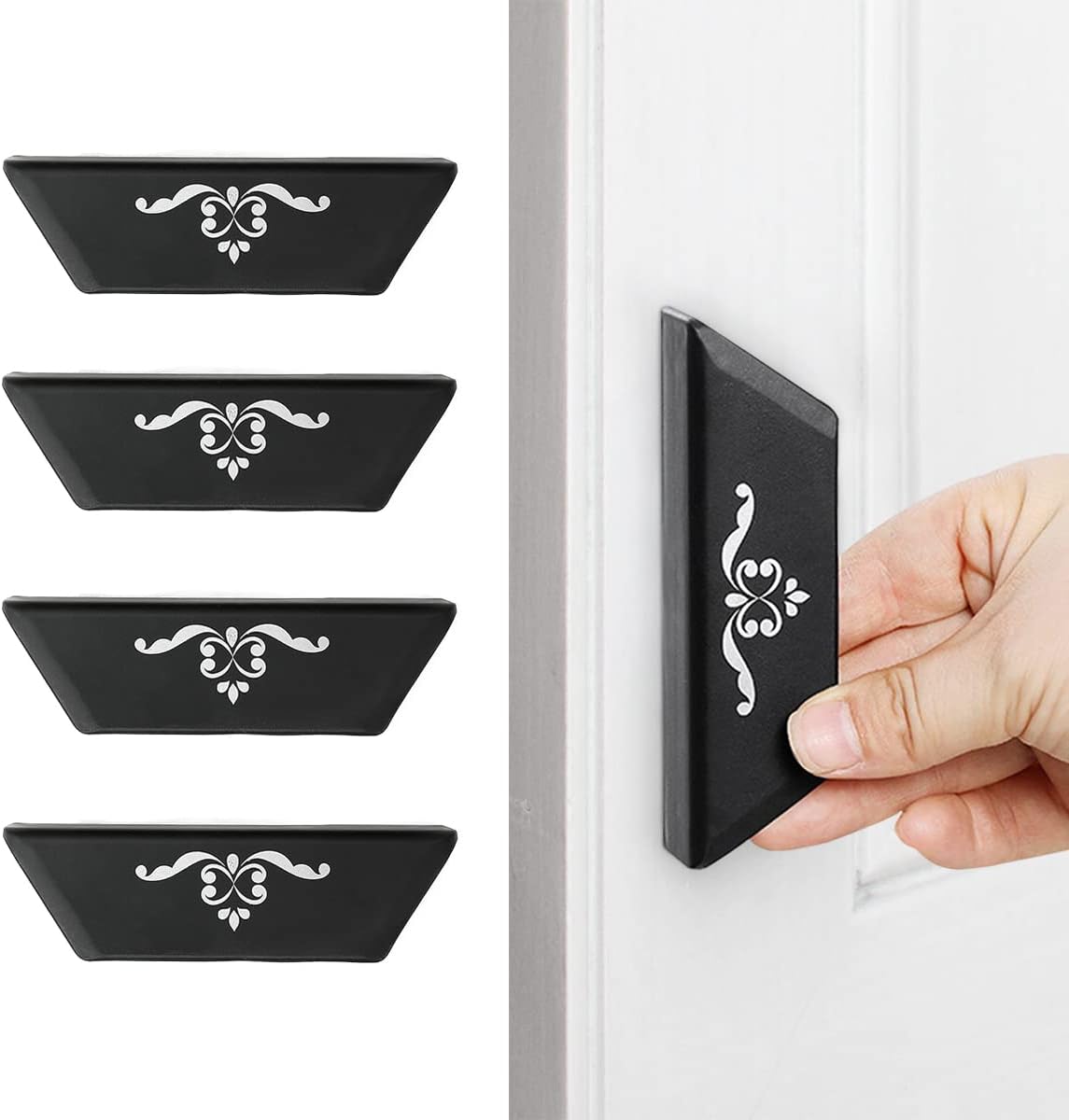 10 Pack Self-Stick Handle No Drilling Self-Adhesive Drawer Knobs Black Cabinet Handle Pull with Adhesive White Stick On Handle for Cupboard Fridge Dresser Window 10pcs/Set (Brown)