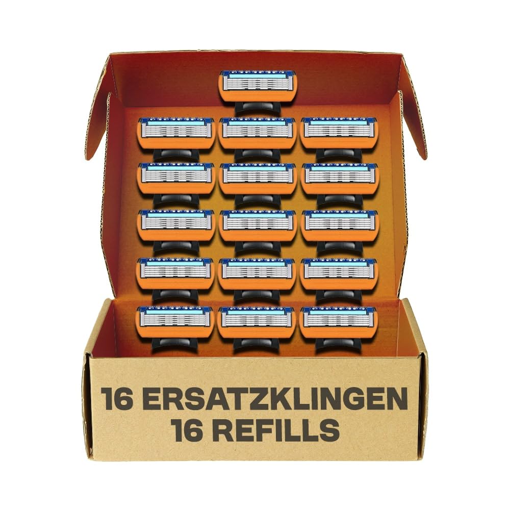 Rasiermesser Nachfüllungen - Ersatzklingen mit 5-fach Klinge - kompatibel mit Gillette Fusion 5 (16 Stück)