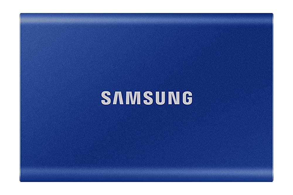 (Refurbished) Samsung T7 1TB Up to 1,050MB/s USB 3.2 Gen 2 (10Gbps, Type-C) External Solid State Drive (Portable SSD) Blue (MU-PC1T0H)