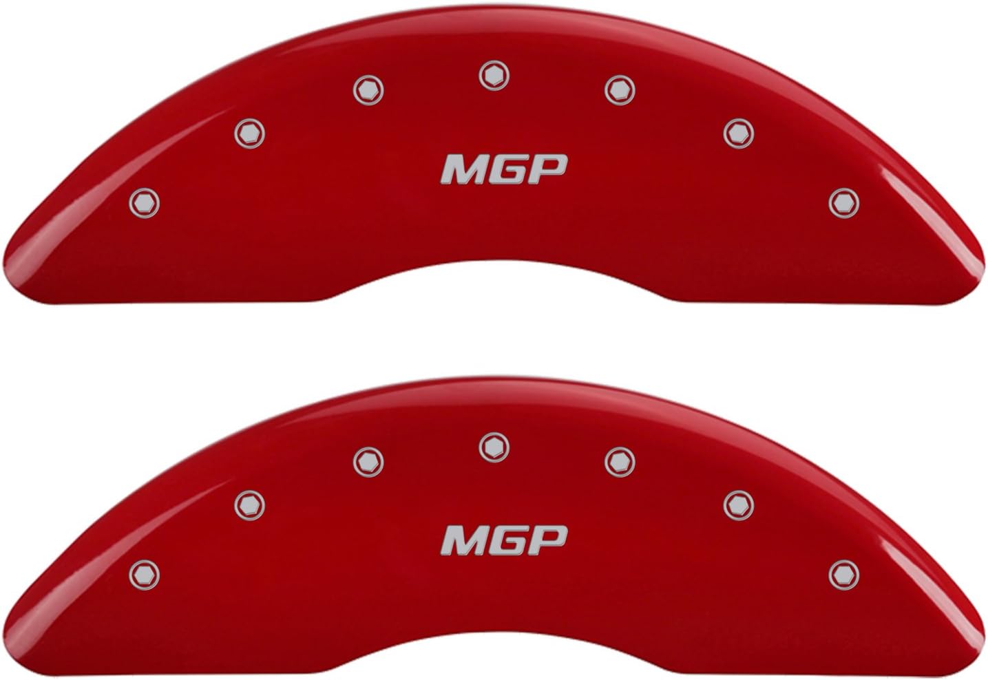MGP Caliper Covers - Brake Caliper Covers Compatible with 2017-2020 Jaguar F-Pace (Requires 19"+ Wheels and 18" Brakes) Powder-Coated Finish, 4 PCS Front and Rear (Red - MGP Engraving)