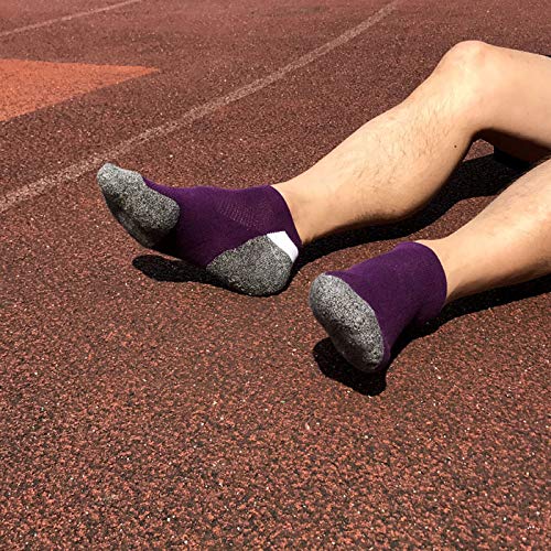 HaloYIYI Men's 5 Pack Low Cut Athletic Socks Durable Ankle Mesh Cushioned Breathable Sport Socks3