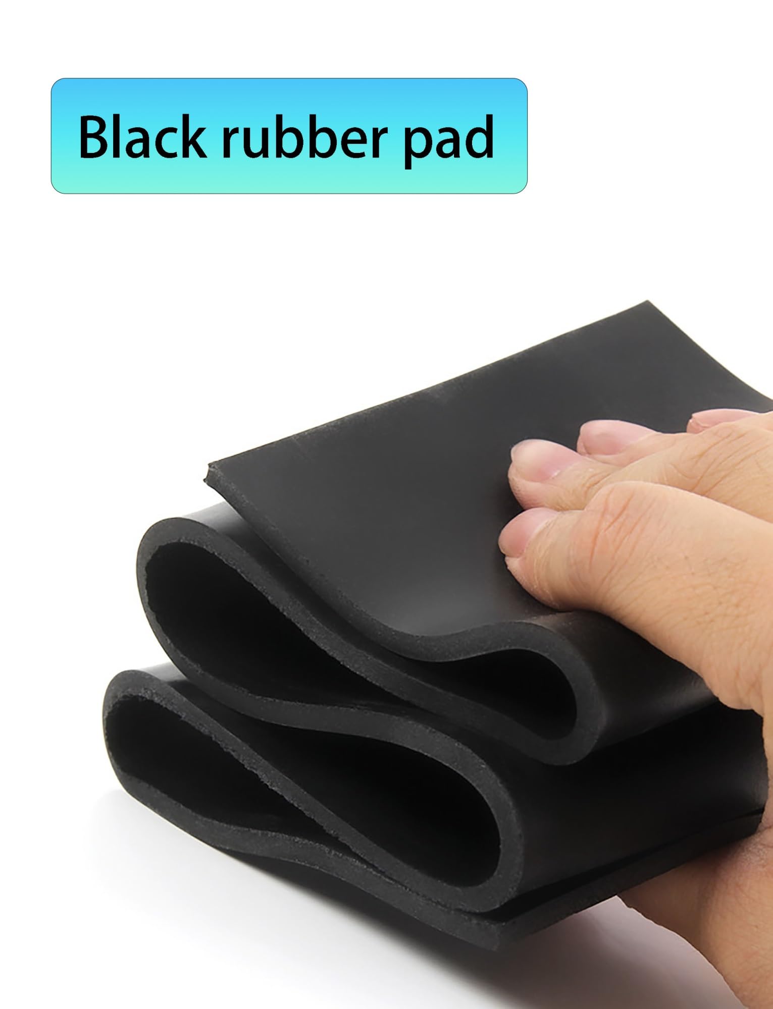 Tappetino Gomma Nero, Antiolio, Antiscivolo, Ammortizzante | Lamiera Gomma Flex 1-20mm, Anti-Vib, Impermeabile, Termoresistente, Pompe Valvole Guarnizioni(6mm-50x50cm/1.6x1.6ft)