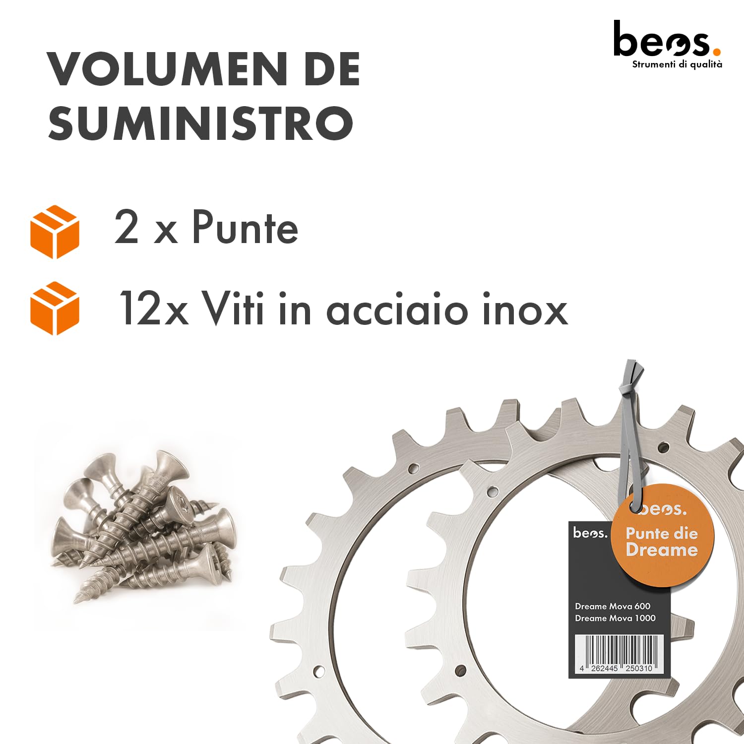 BEOS Spuntoni in Acciaio Inox Premium per Dreame - Fori per Viti Svasate - Sbavatura - per Dreame Mova 600 | Mova 1000 - Miglioramento della trazione per Tosaerba robotizzati