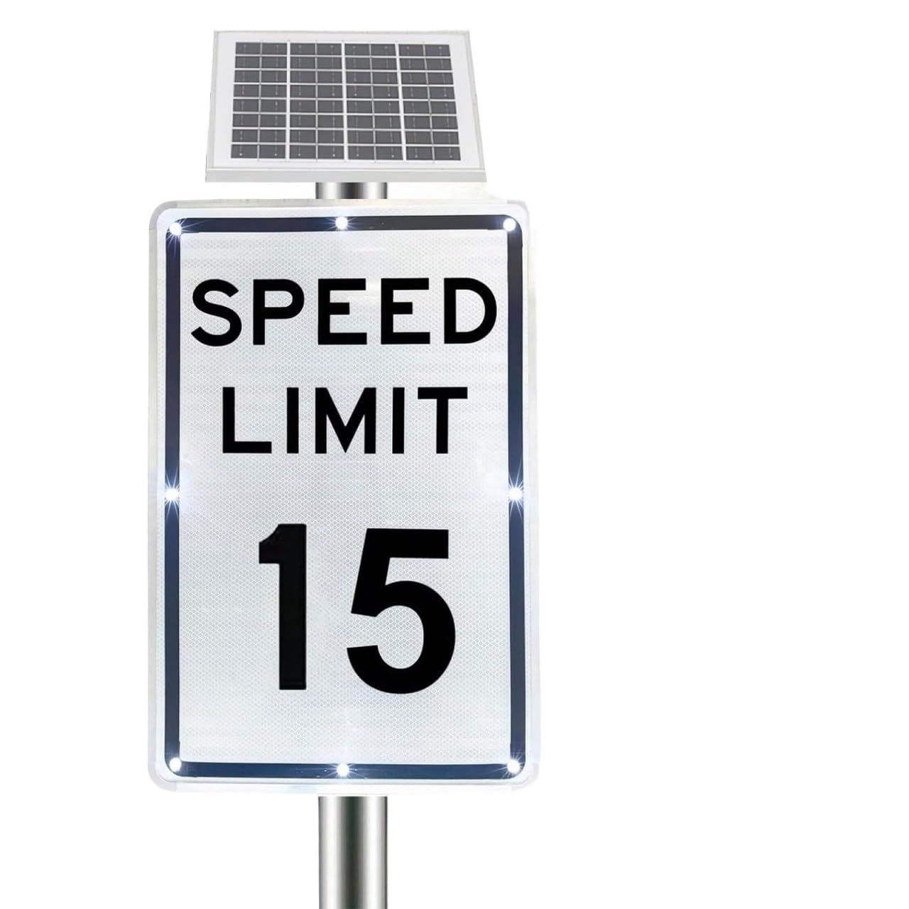 18"X 24" Solar High Visibility Aluminum LED Speed Limit Flash Sign, Reflective Traffic Sign, with a Flashing Indicator Light,IP65 Waterproof,for Crosswalks,Neighborhoods